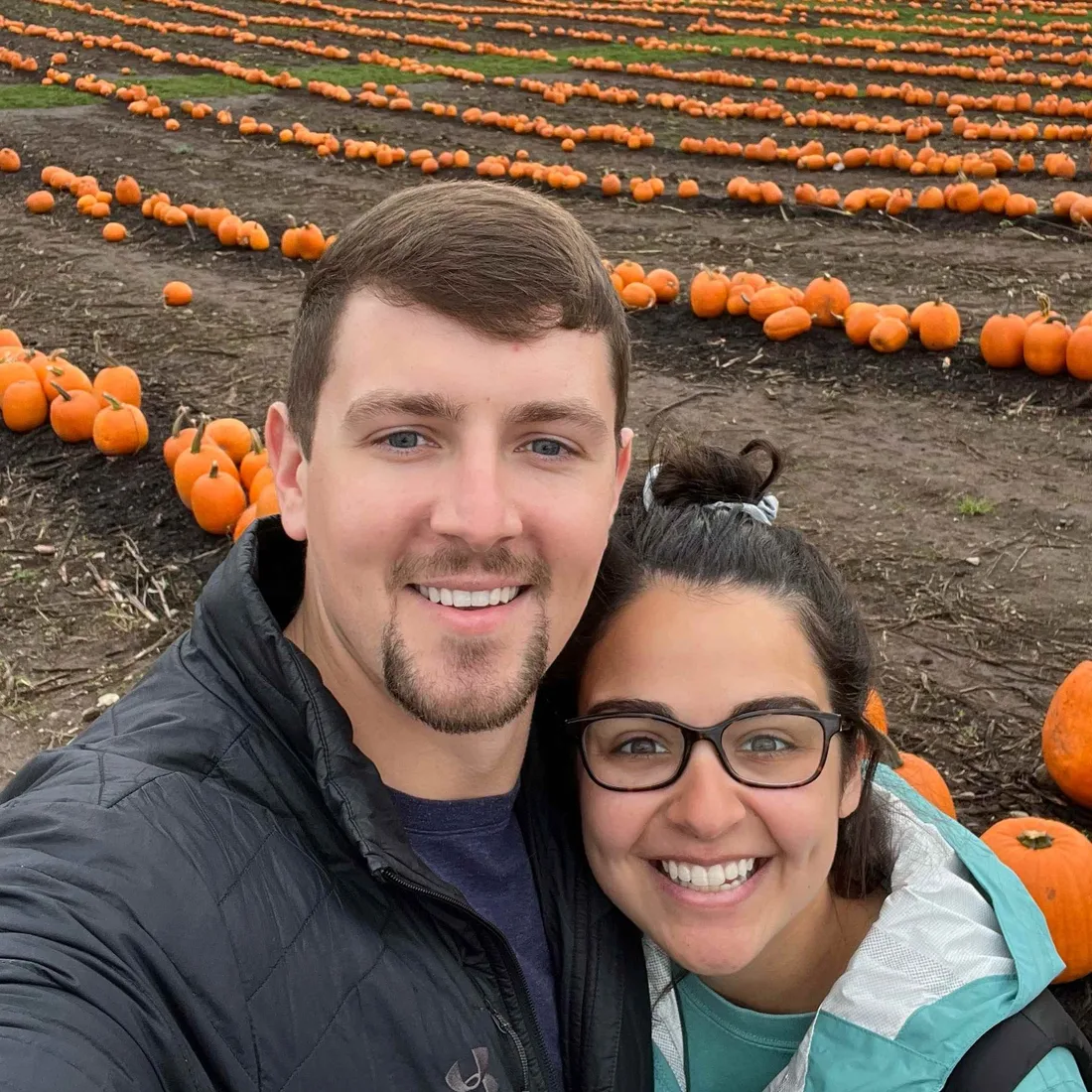 Vince and Jenna Sleep out in a pumpkin patch